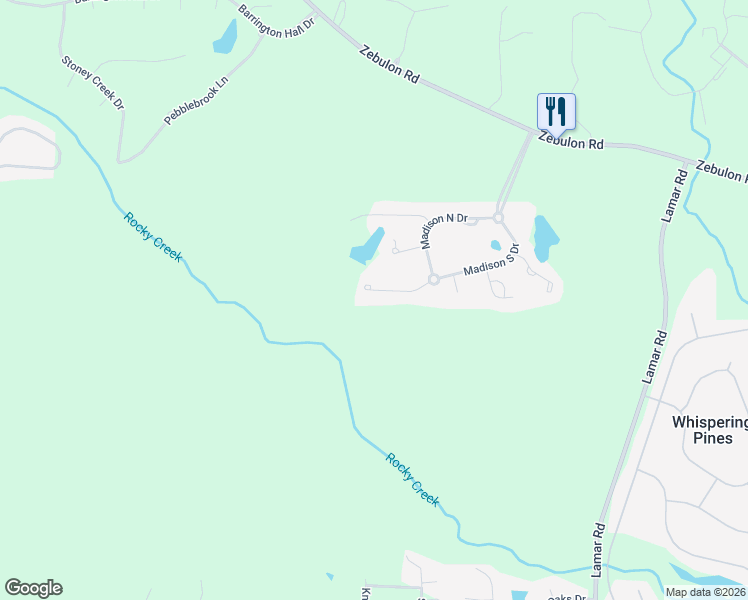 map of restaurants, bars, coffee shops, grocery stores, and more near 727 Latrobe Way in Macon