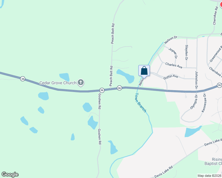 map of restaurants, bars, coffee shops, grocery stores, and more near 30 Peach Belt Road in Thomaston