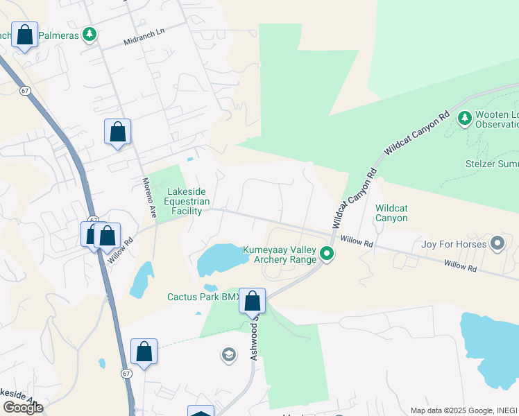 map of restaurants, bars, coffee shops, grocery stores, and more near in Lakeside