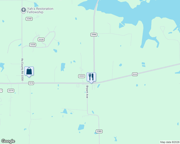 map of restaurants, bars, coffee shops, grocery stores, and more near Farm to Market 2946 in Emory