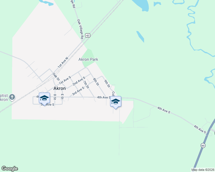 map of restaurants, bars, coffee shops, grocery stores, and more near 33 9th Street in Akron