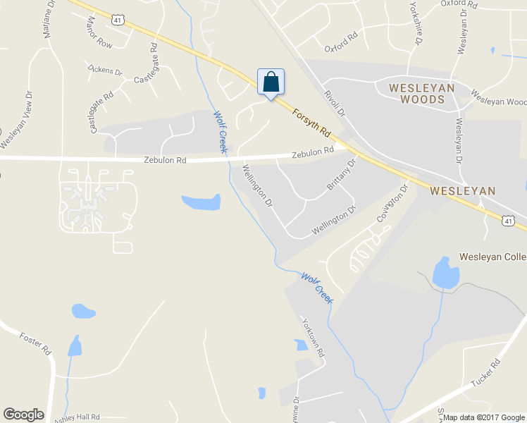 map of restaurants, bars, coffee shops, grocery stores, and more near 5024 Wellington Drive in Macon