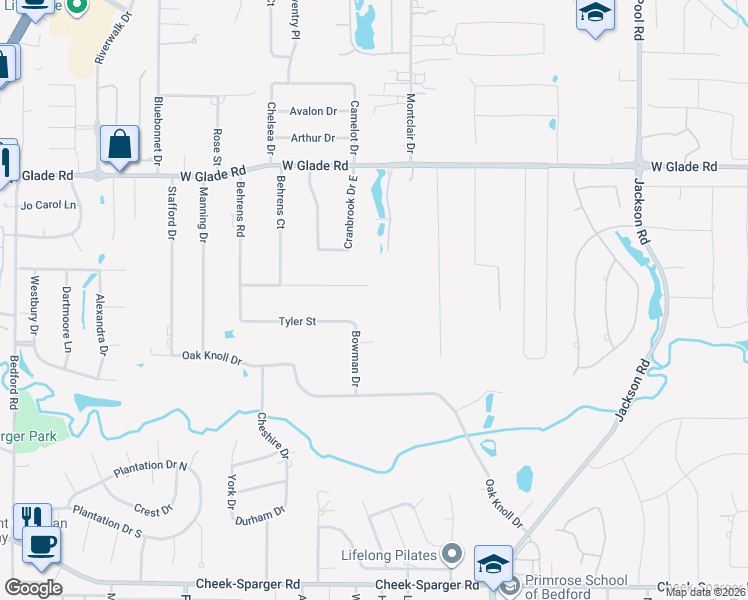 map of restaurants, bars, coffee shops, grocery stores, and more near 2001 Renfro Road in Colleyville