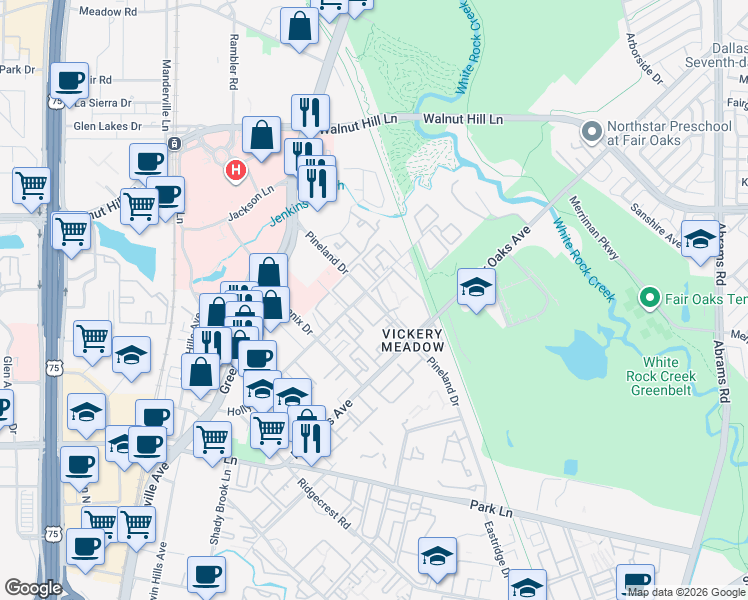 map of restaurants, bars, coffee shops, grocery stores, and more near in Dallas