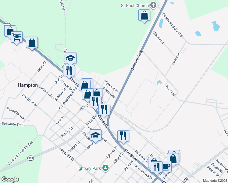 map of restaurants, bars, coffee shops, grocery stores, and more near 204 Holland Street in Hampton