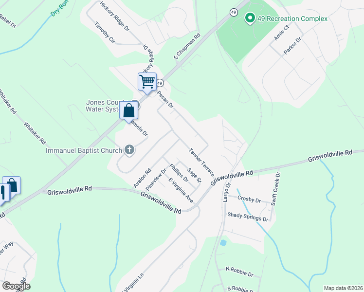 map of restaurants, bars, coffee shops, grocery stores, and more near 160 Avalon Road in Macon