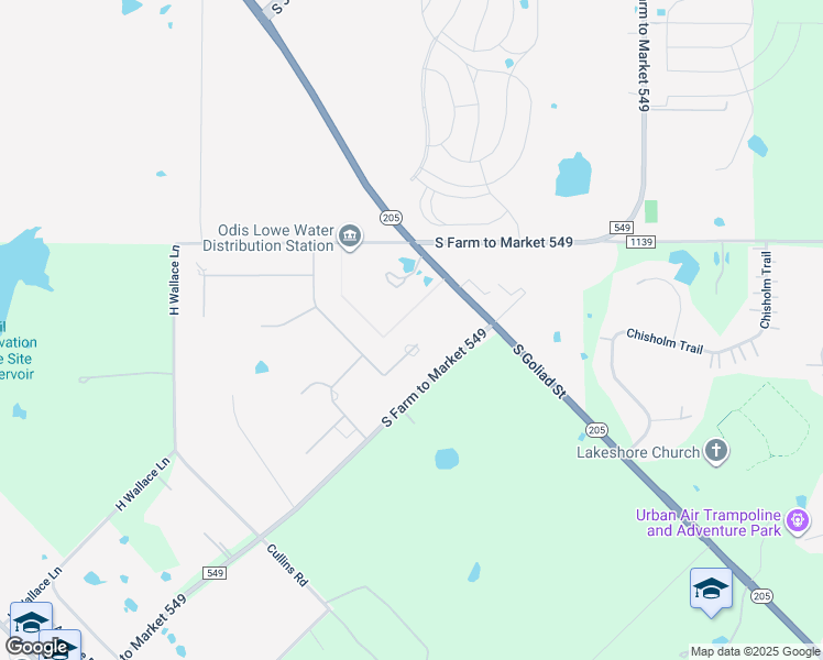 map of restaurants, bars, coffee shops, grocery stores, and more near 5155 Bear Claw Lane in Rockwall