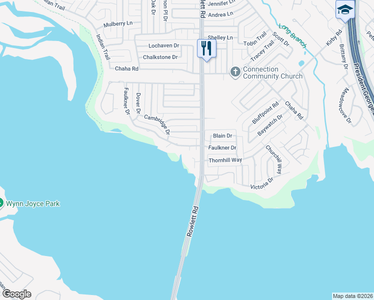 map of restaurants, bars, coffee shops, grocery stores, and more near 3306 Faulkner Drive in Rowlett