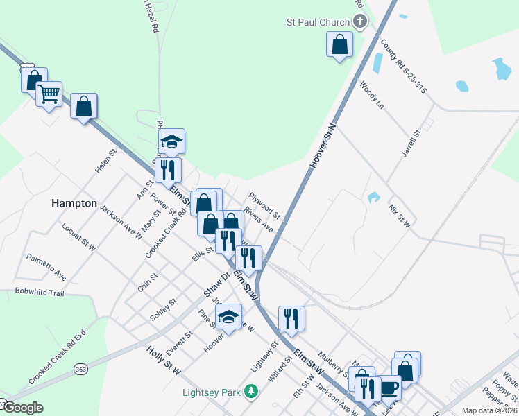 map of restaurants, bars, coffee shops, grocery stores, and more near 204 Holland Street in Hampton