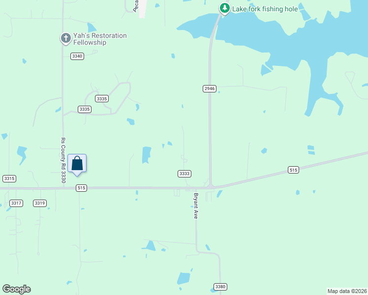 map of restaurants, bars, coffee shops, grocery stores, and more near County Road 3333 in Emory
