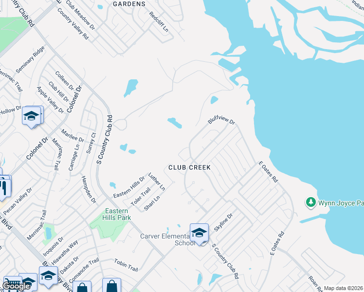 map of restaurants, bars, coffee shops, grocery stores, and more near 13 Winding Creek Trail in Garland