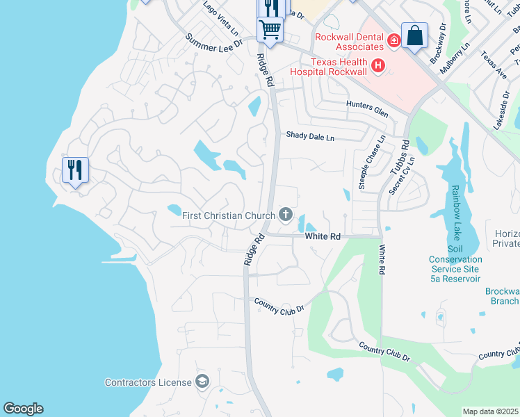 map of restaurants, bars, coffee shops, grocery stores, and more near 5304 Yacht Club Dr in Rockwall