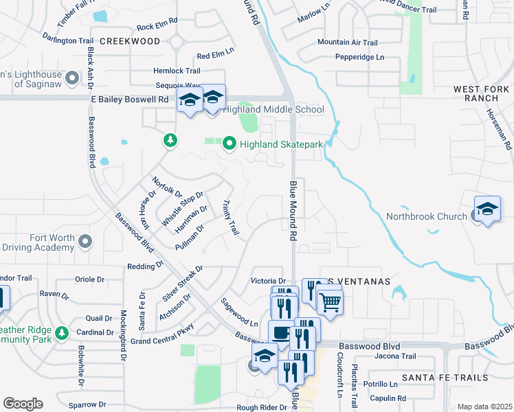 map of restaurants, bars, coffee shops, grocery stores, and more near 1240 Topeka Drive in Saginaw