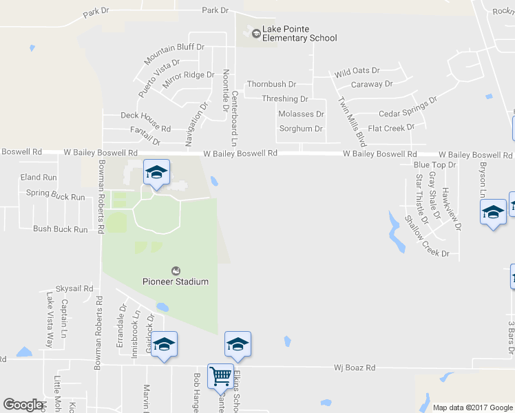 map of restaurants, bars, coffee shops, grocery stores, and more near 5459 West Bailey Boswell Road in Fort Worth