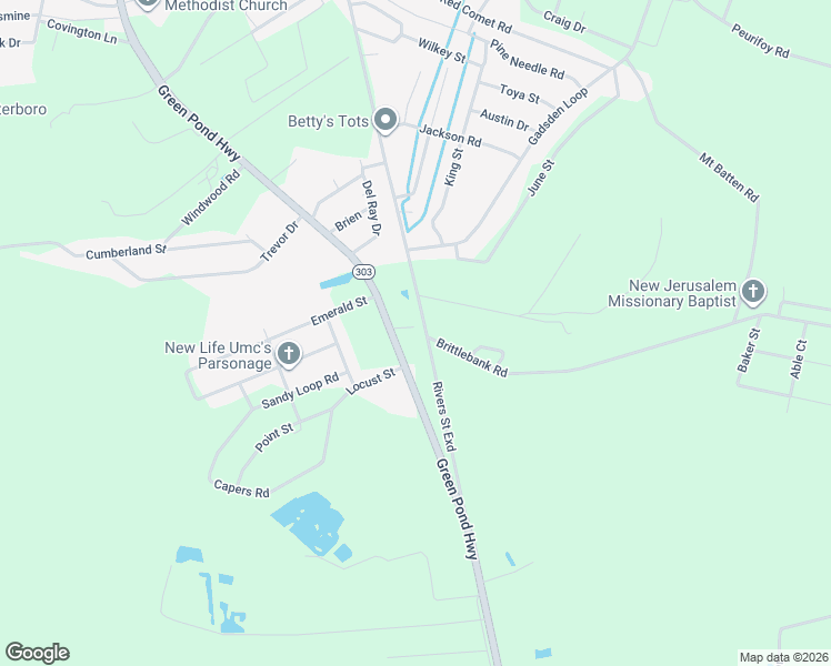 map of restaurants, bars, coffee shops, grocery stores, and more near 56 Cohen Lane in Walterboro