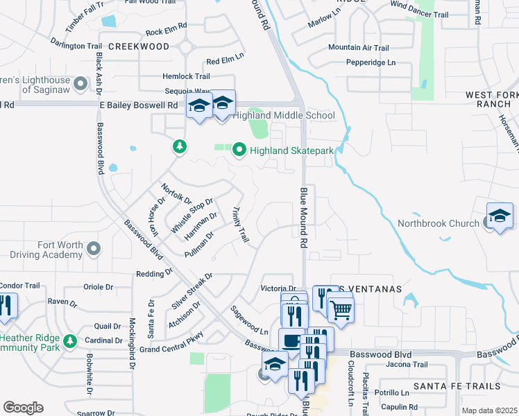 map of restaurants, bars, coffee shops, grocery stores, and more near 1240 Topeka Drive in Saginaw