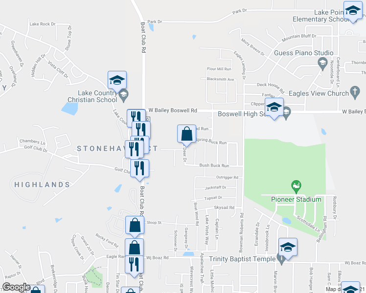 map of restaurants, bars, coffee shops, grocery stores, and more near 8308 Sambar Deer Drive in Fort Worth