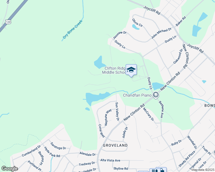 map of restaurants, bars, coffee shops, grocery stores, and more near 176 Sun Valley Drive in Macon