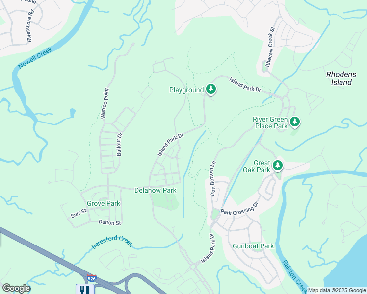 map of restaurants, bars, coffee shops, grocery stores, and more near 286 Delahow St in Charleston