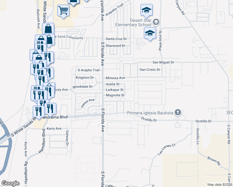 map of restaurants, bars, coffee shops, grocery stores, and more near 802-808 Magnolia Street in Alamogordo