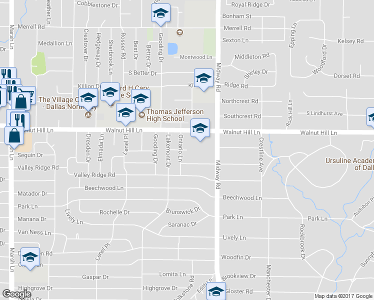 map of restaurants, bars, coffee shops, grocery stores, and more near 4198 Williamsburg Road in Dallas