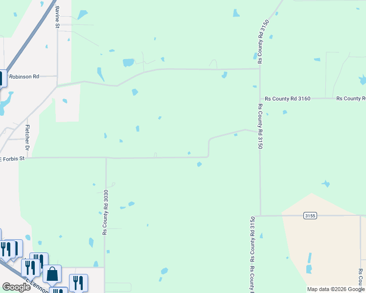 map of restaurants, bars, coffee shops, grocery stores, and more near E Forbis St in Emory
