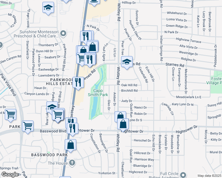 map of restaurants, bars, coffee shops, grocery stores, and more near 7428 Glen Drive in Watauga