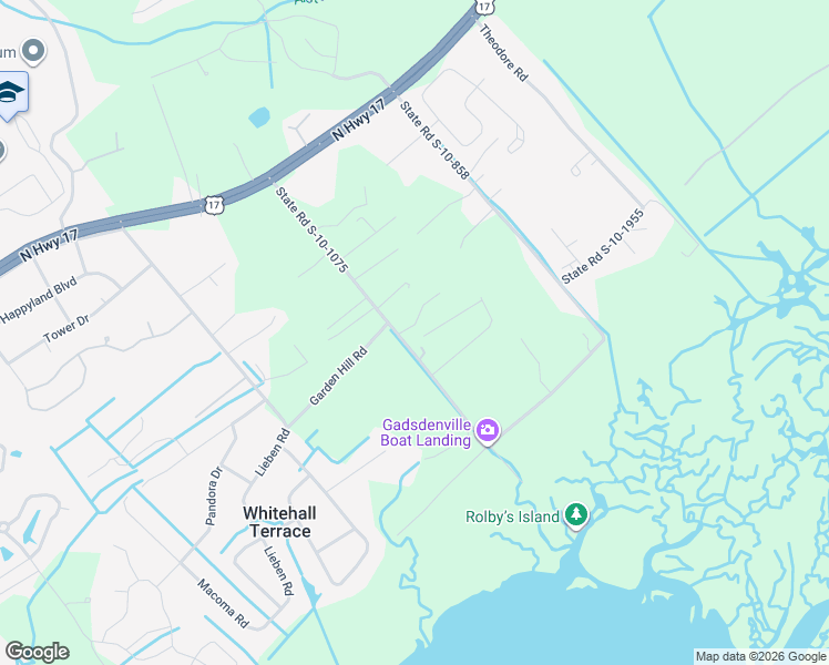 map of restaurants, bars, coffee shops, grocery stores, and more near 964 State Road S-10-1075 in Awendaw