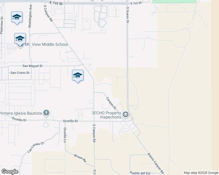 map of restaurants, bars, coffee shops, grocery stores, and more near 14 Canyon Draw in Alamogordo
