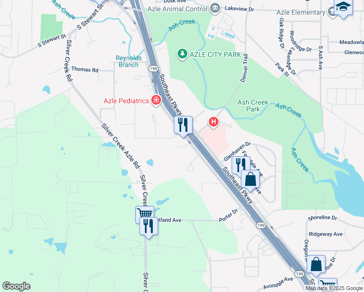 map of restaurants, bars, coffee shops, grocery stores, and more near 812 Southeast Parkway in Arlington