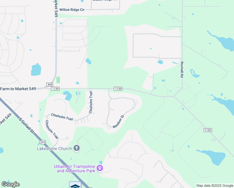 map of restaurants, bars, coffee shops, grocery stores, and more near 114 Windsor Drive in Rockwall