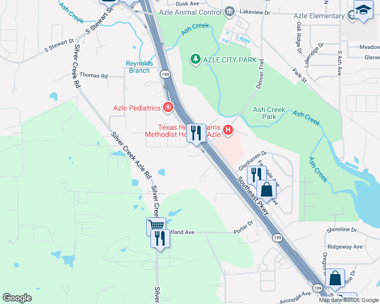 map of restaurants, bars, coffee shops, grocery stores, and more near 812 Southeast Parkway in Arlington