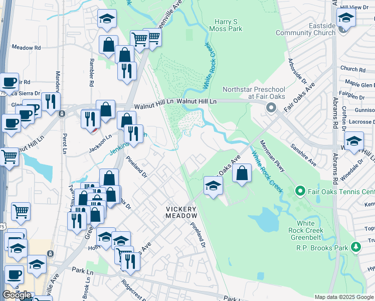 map of restaurants, bars, coffee shops, grocery stores, and more near in Dallas