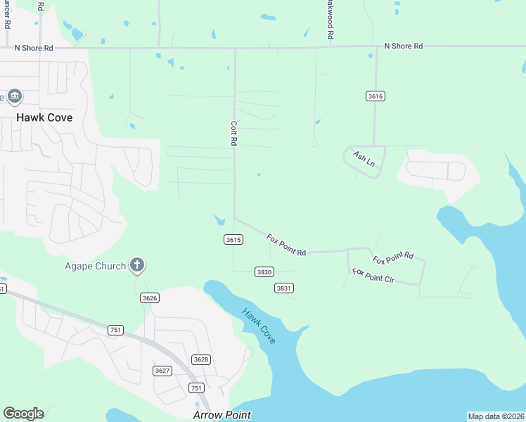 map of restaurants, bars, coffee shops, grocery stores, and more near 2082 County Road 3629 in Quinlan