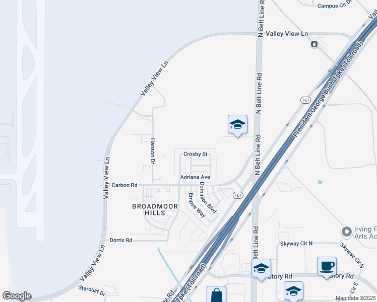 map of restaurants, bars, coffee shops, grocery stores, and more near 5226 Montego Bay Drive in Irving