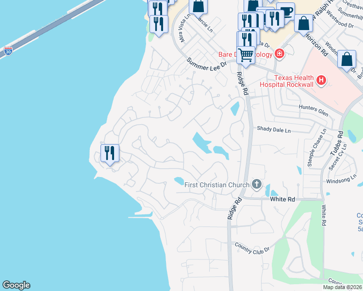 map of restaurants, bars, coffee shops, grocery stores, and more near 225 Sovereign Court in Rockwall