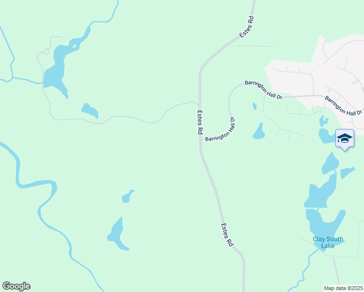 map of restaurants, bars, coffee shops, grocery stores, and more near 7699 Estes Road in Macon