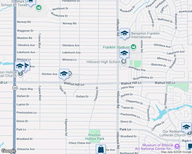 map of restaurants, bars, coffee shops, grocery stores, and more near 6621 Stichter Avenue in Dallas