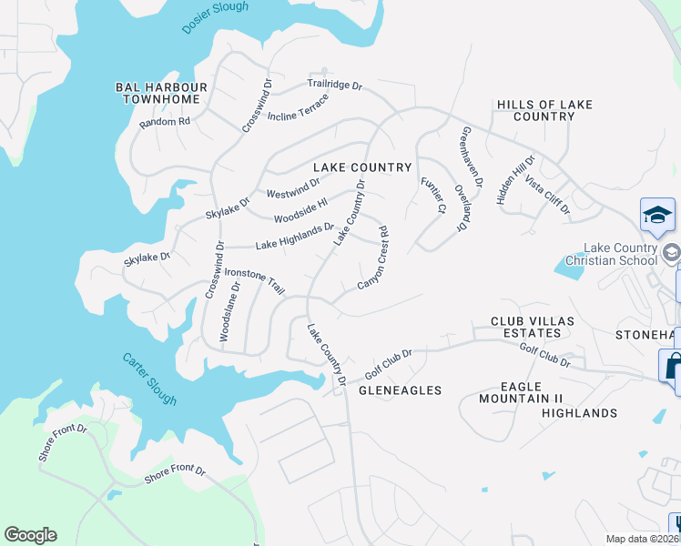 map of restaurants, bars, coffee shops, grocery stores, and more near 8620 Lake Country Drive in Fort Worth
