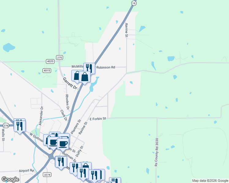 map of restaurants, bars, coffee shops, grocery stores, and more near 620-640 Ravine St in Emory