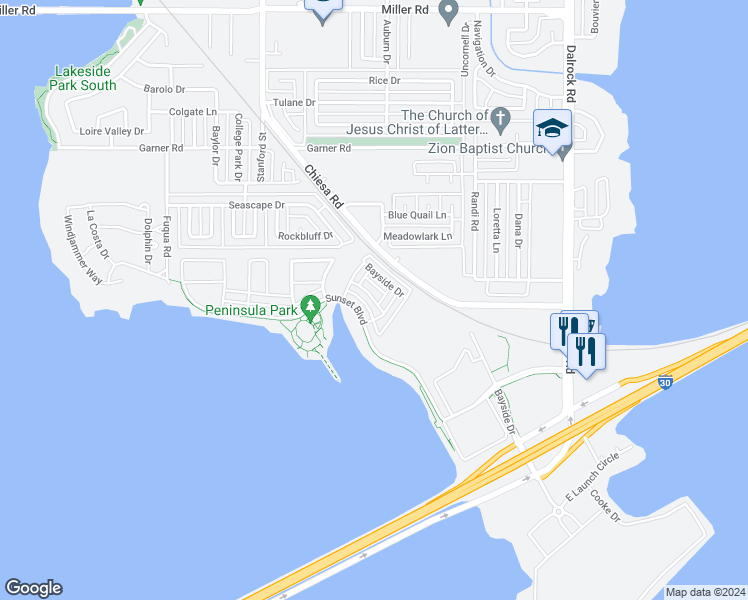 map of restaurants, bars, coffee shops, grocery stores, and more near 2101 Naples Drive in Rowlett
