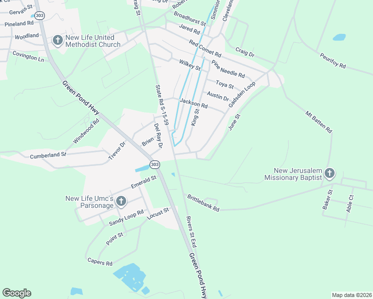 map of restaurants, bars, coffee shops, grocery stores, and more near 710 King Street in Walterboro