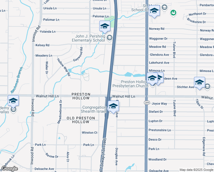 map of restaurants, bars, coffee shops, grocery stores, and more near 5629 Walnut Hill Lane in Dallas