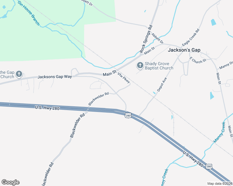 map of restaurants, bars, coffee shops, grocery stores, and more near 101 Vfw Parkway in Jackson's Gap