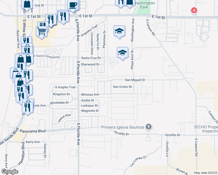 map of restaurants, bars, coffee shops, grocery stores, and more near 940 San Carlos St in Alamogordo