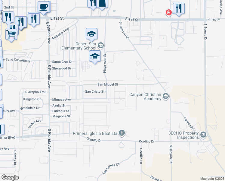 map of restaurants, bars, coffee shops, grocery stores, and more near 938 La Puerta in Alamogordo