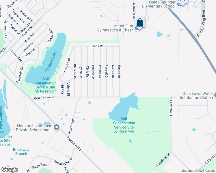 map of restaurants, bars, coffee shops, grocery stores, and more near 193 Russell Drive in Rockwall