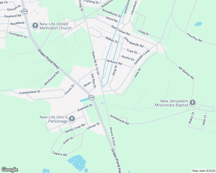 map of restaurants, bars, coffee shops, grocery stores, and more near 710 King Street in Walterboro