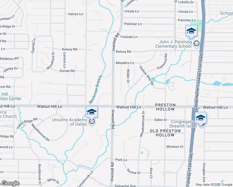 map of restaurants, bars, coffee shops, grocery stores, and more near 10044 Inwood Road in Dallas