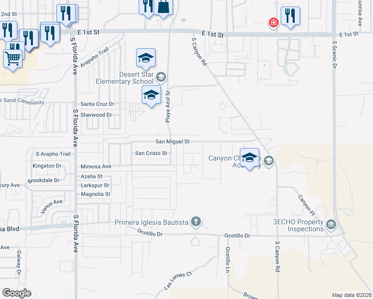 map of restaurants, bars, coffee shops, grocery stores, and more near 938 La Puerta in Alamogordo